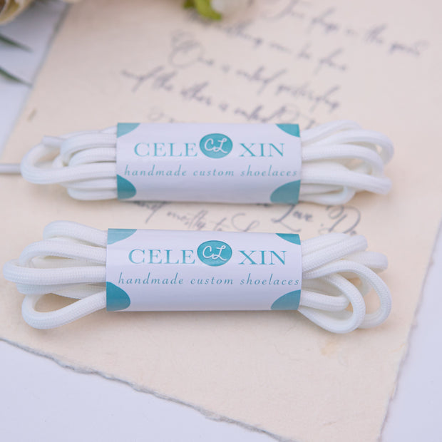 White nylon shoelaces