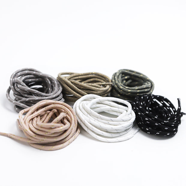 Non-elastic round cord shoeslaces
