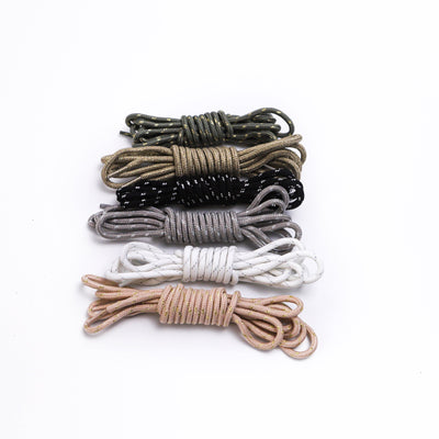 Non-elastic round cord shoeslaces