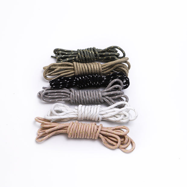 Non-elastic round cord shoeslaces