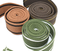Load image into Gallery viewer, Custom 1.5 inch striped webbing cotton webbing bag strap fabric strap canvas webbing pet collar webbing backpack strapping suitable for textile sewing accessories