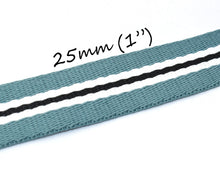 Load image into Gallery viewer, Custom 1 inch fabric webbing knitted ribbon blue ribbon striped webbing bag webbing canvas webbing textile sewing accessories