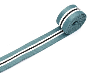Custom 1 inch fabric webbing knitted ribbon blue ribbon striped webbing bag webbing canvas webbing textile sewing accessories