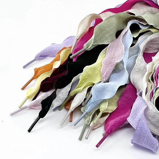 Ruffle shoelaces multiple colors suitable for sneakers