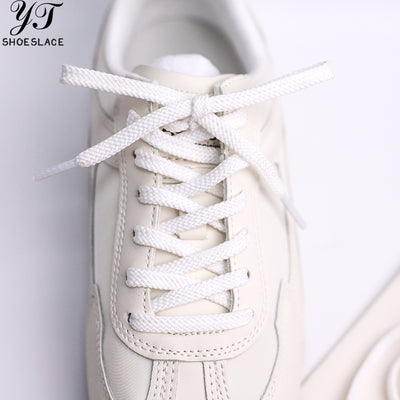 White flat shoelaces suitable for athletic shoes/skate shoes/canvas shoes
